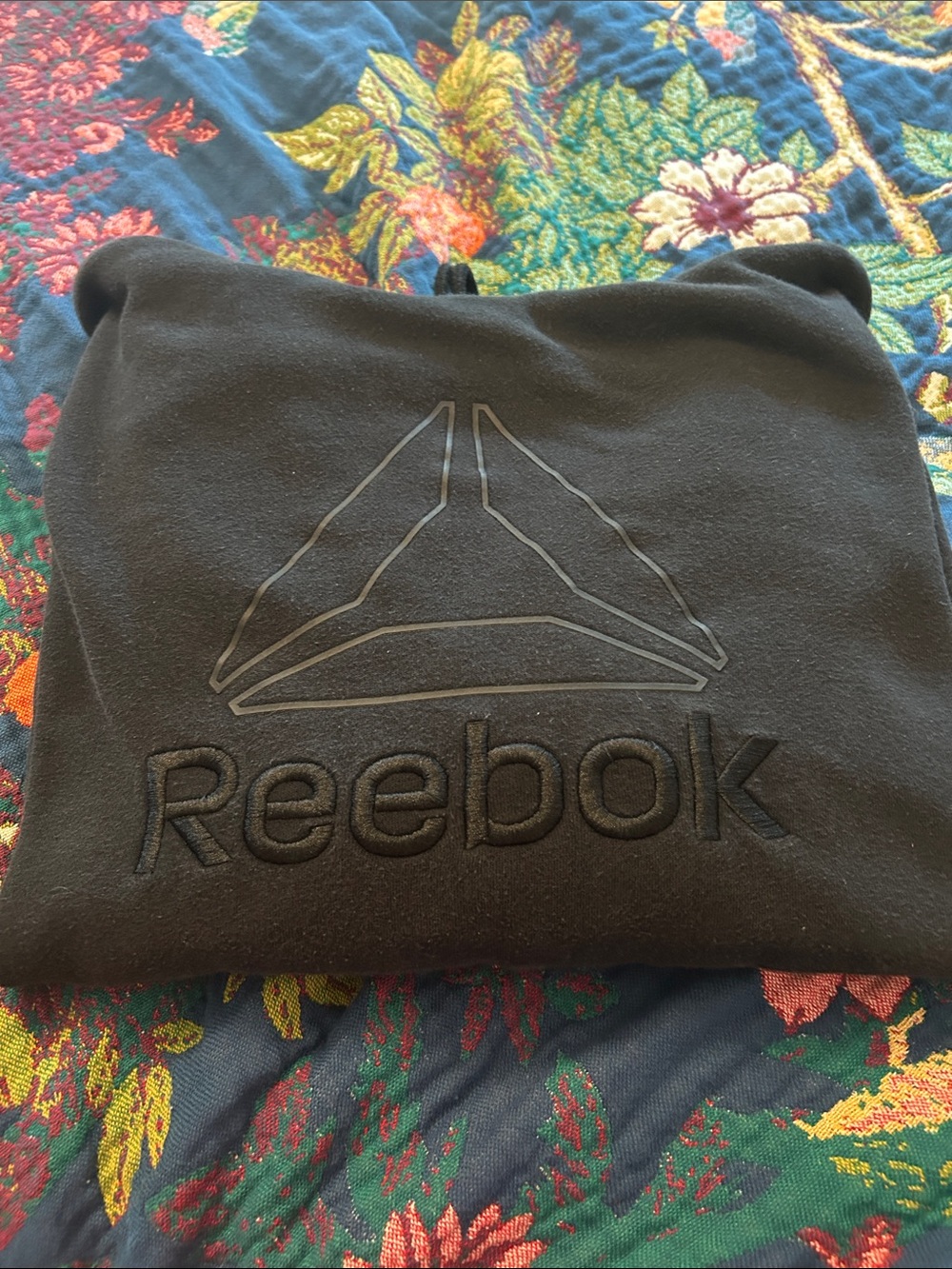 Reebok Black Hoodie with Embossed Logo